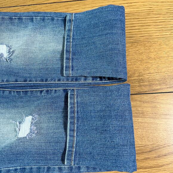 Seven7 Womens Pearl Embellished Mid Rise Skinny Jeans‎ Starling Size 12 Coquette - Picture 6 of 11